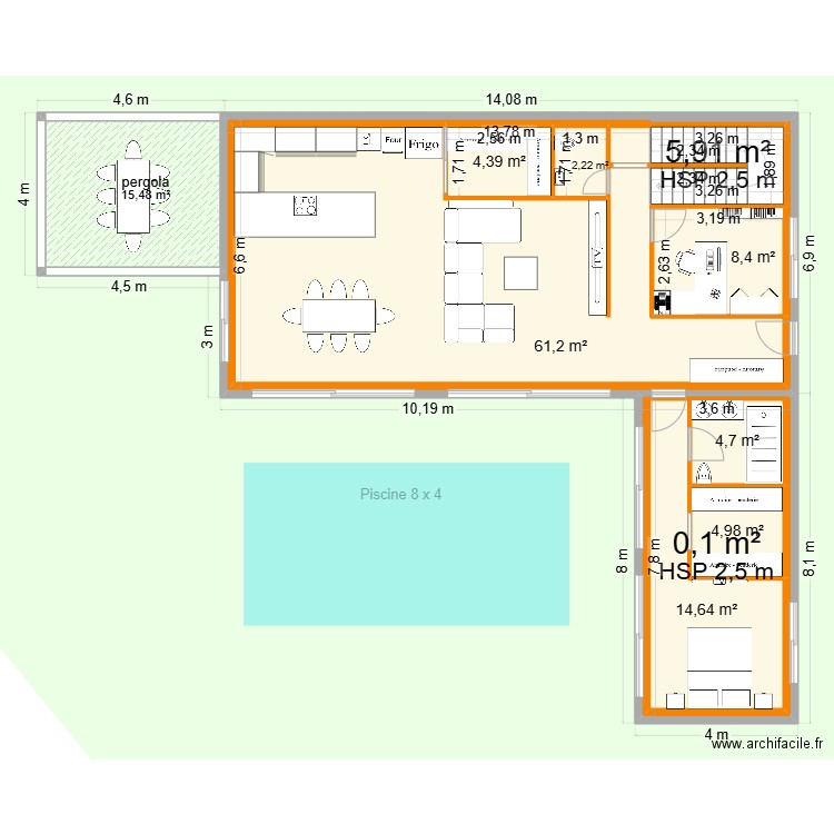 peymenade 9/4/2025 aménagement. Plan de 19 pièces et 467 m2