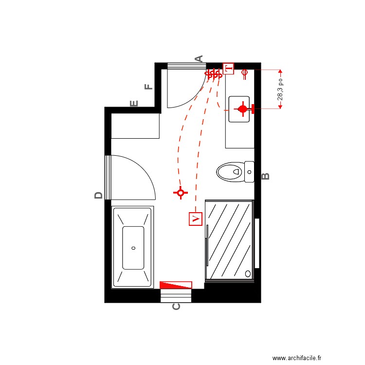 Laberge sdb Électrique. Plan de 1 pièce et 10 m2