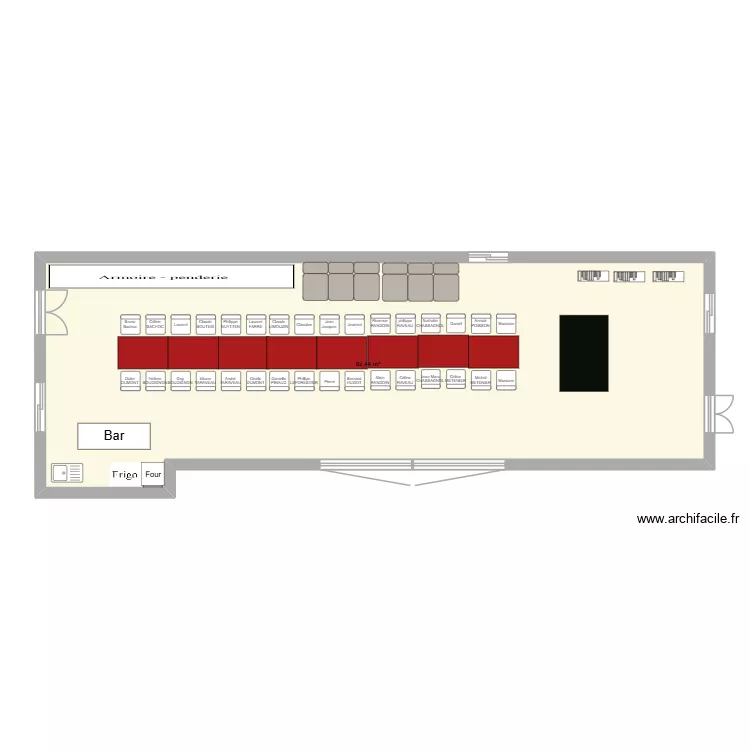 PLAN DE TABLE. Plan de 1 Pièce et 82 m² PLAN DE TABLE. Plan de 1 Pièce et 82 m²