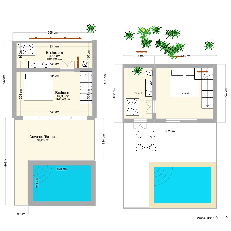 ESSAI. Plan de 5 pièces et 65 m2