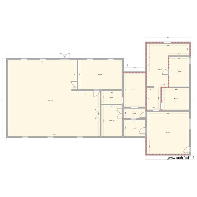 ORDINAIRE MDL. Plan de 11 pièces et 288 m2