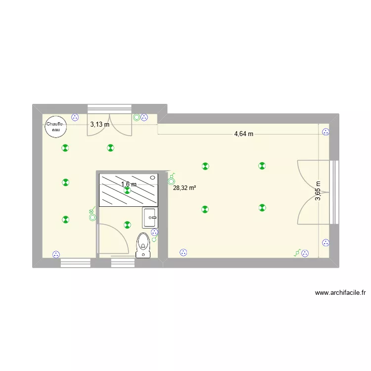coco dim. Plan de 1  et 28 m²