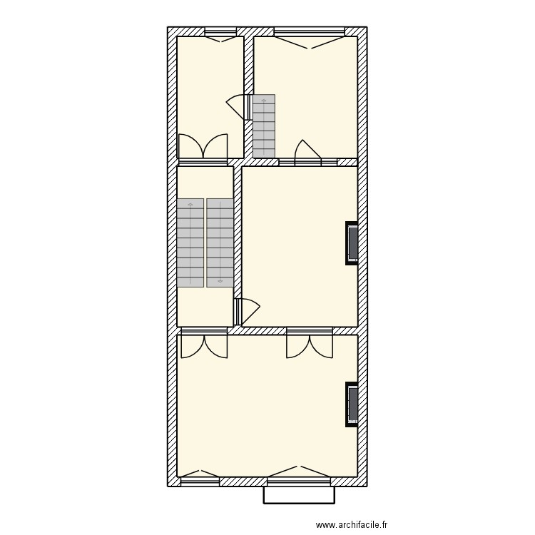 Unité de logement 2 (1er étage). Plan de 4 pièces et 74 m2