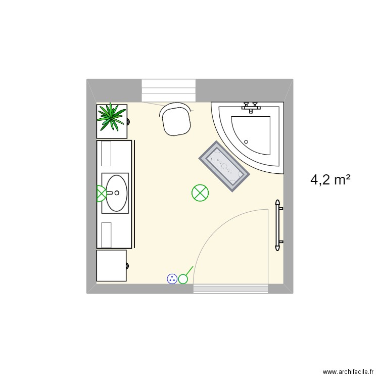 DUCHATEAU. Plan de 1 pièce et 4 m2