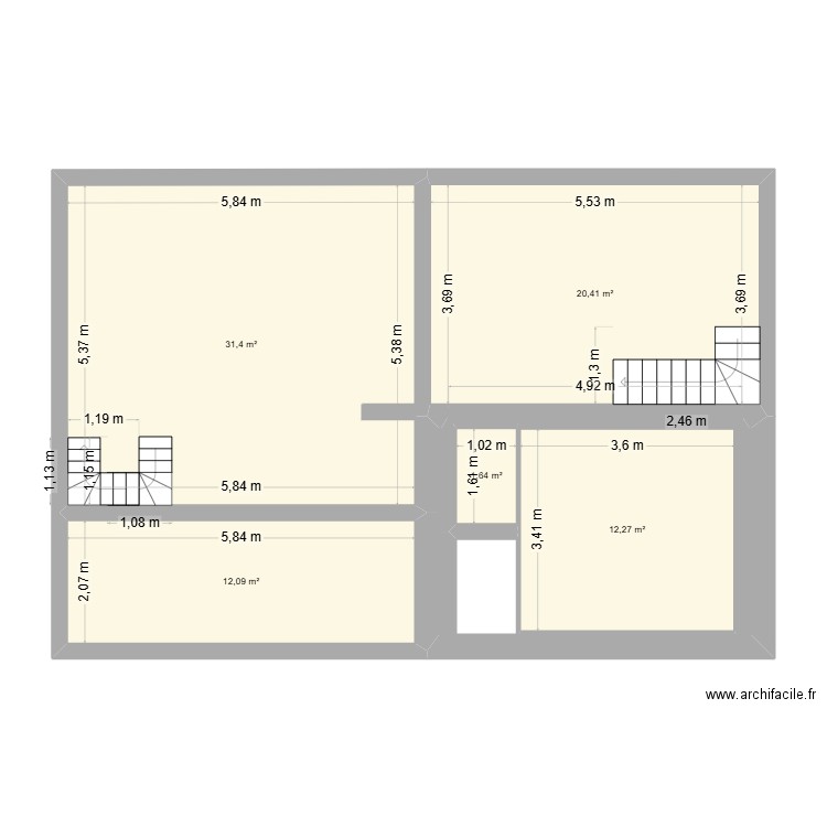 Souppes V0.1. Plan de 5 pièces et 78 m2