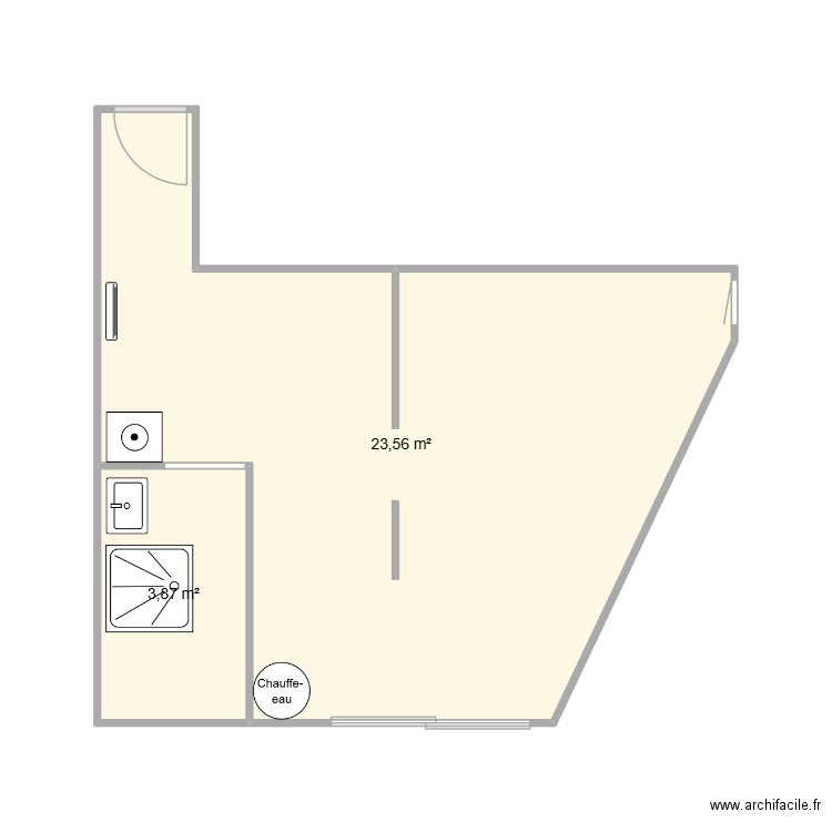 Les Carroz. Plan de 2 pièces et 27 m2