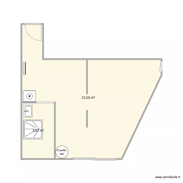 Les Carroz. Plan de 2 pièces et 27 m² Les Carroz. Plan de 2 pièces et 27 m²