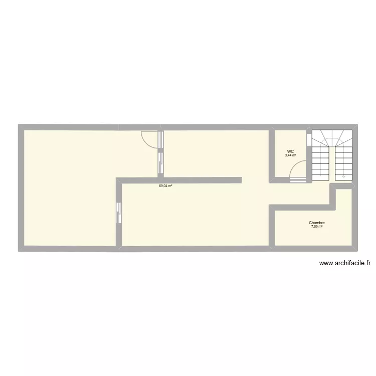 maison 2. Plan de 3 pièces et 80 m²