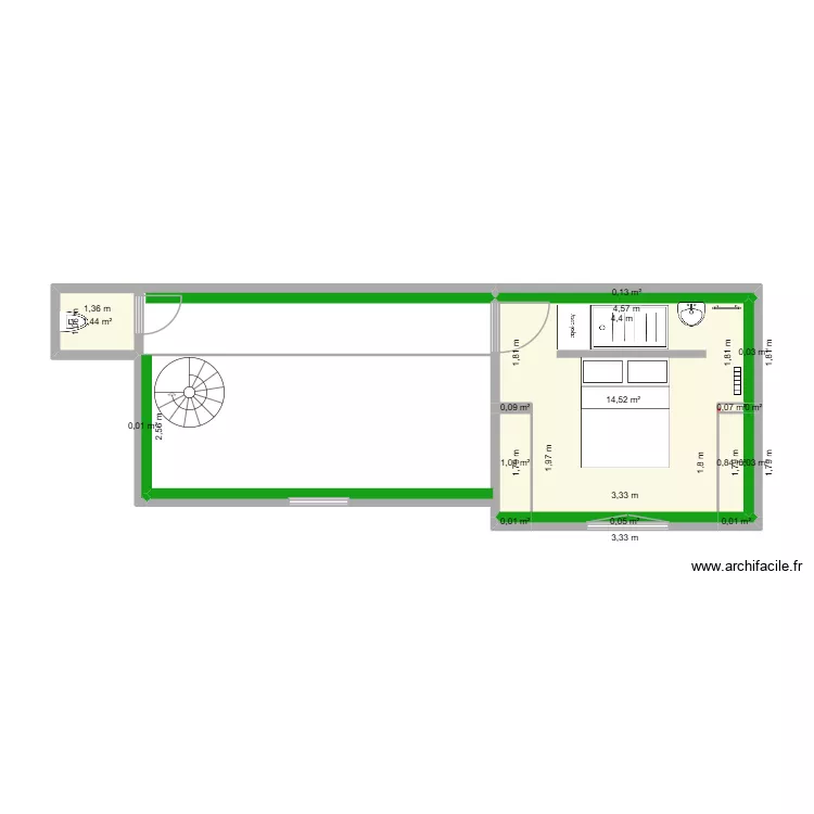 Etage 14. Plan de 14 et 18 m² Etage 14. Plan de 14 et 18 m²