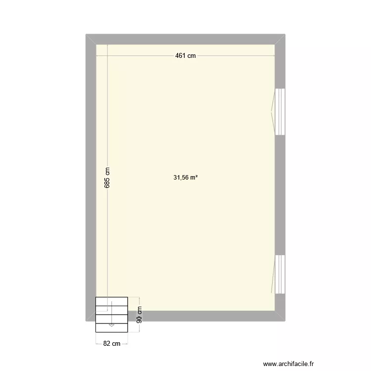 2 pi&egrave;ces 1 base. Plan de 