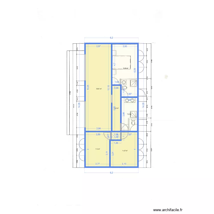 Maison gros morne v2 couloir. Plan de 6 et 82 m² Maison gros morne v2 couloir. Plan de 6 et 82 m²