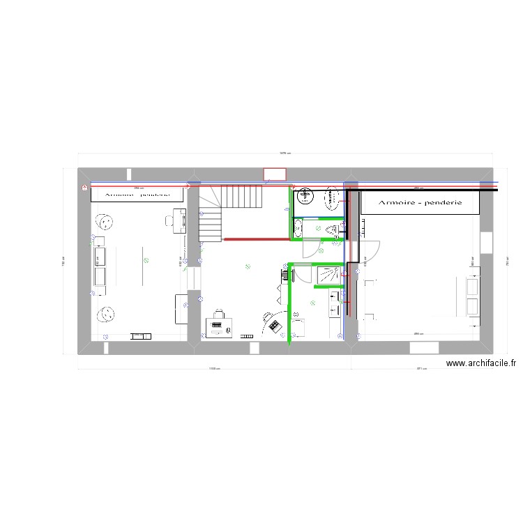 Extension étage Cuzin Réseaux. Plan de 0 pièce et 0 m2
