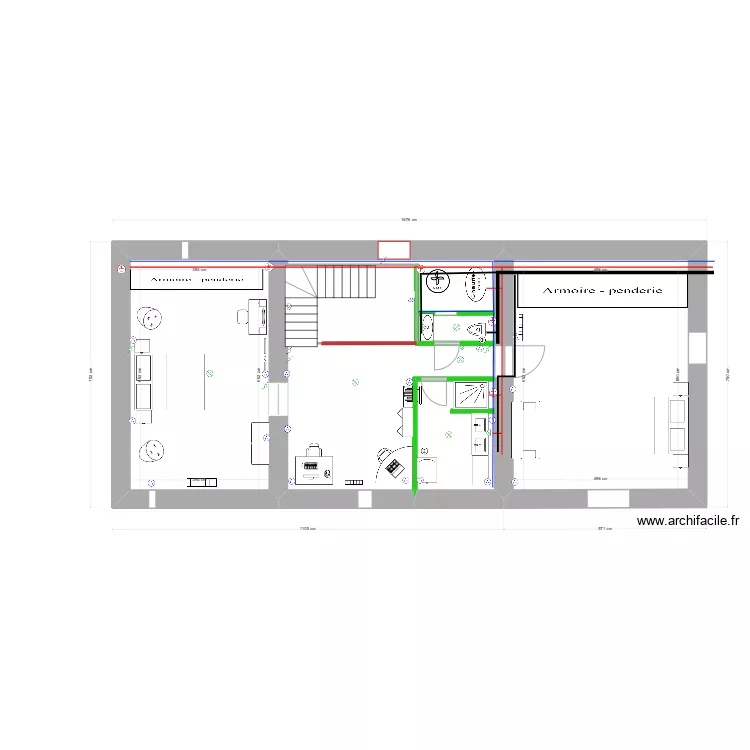 Extension &eacute;tage Cuzin R&eacute;seaux. Plan de 