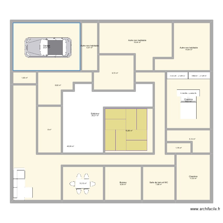 2024-test06. Plan de 18 pièces et 243 m2