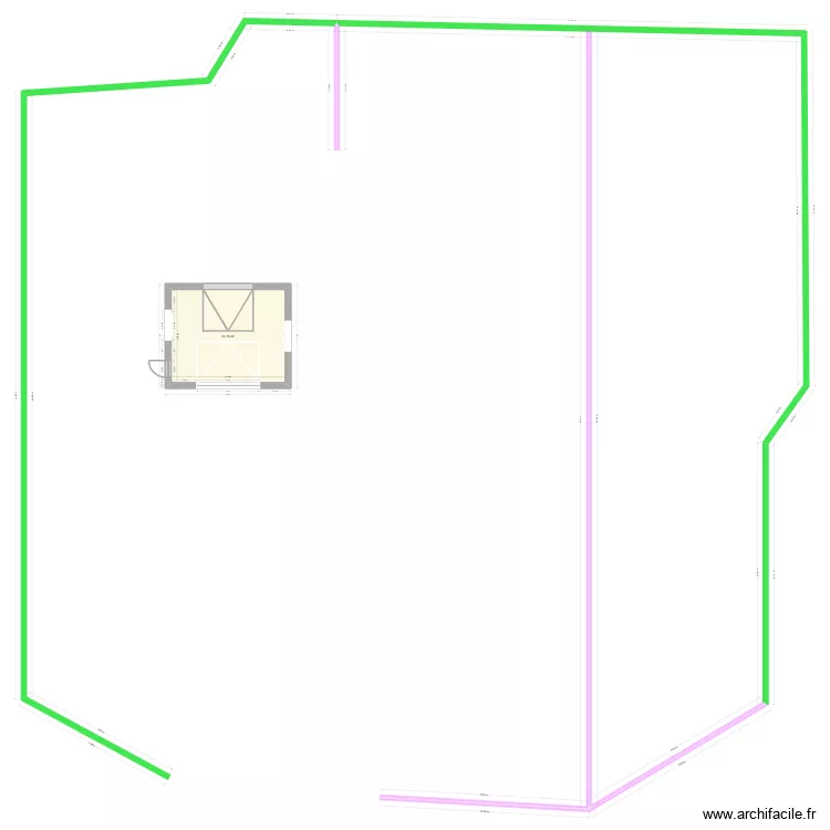 garage. Plan de 1  et 25 m²