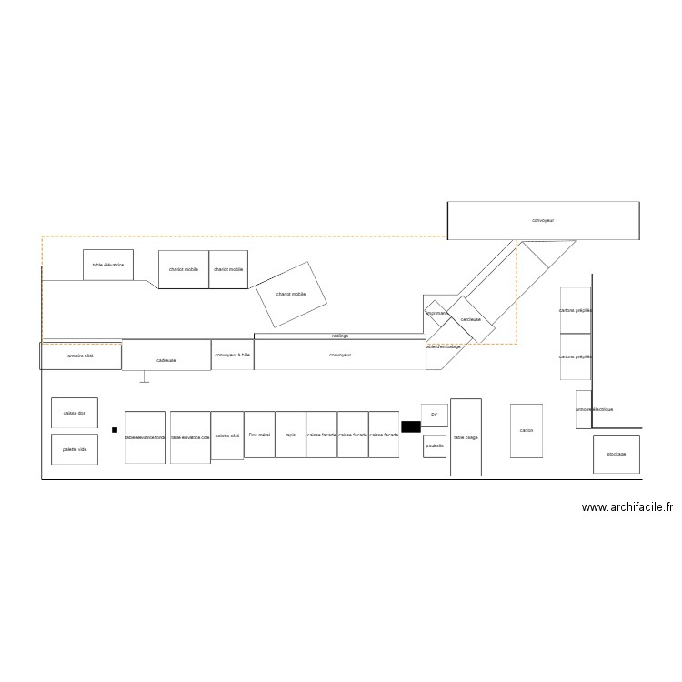 Chaine K sans rack. Plan de 0 pièce et 0 m2