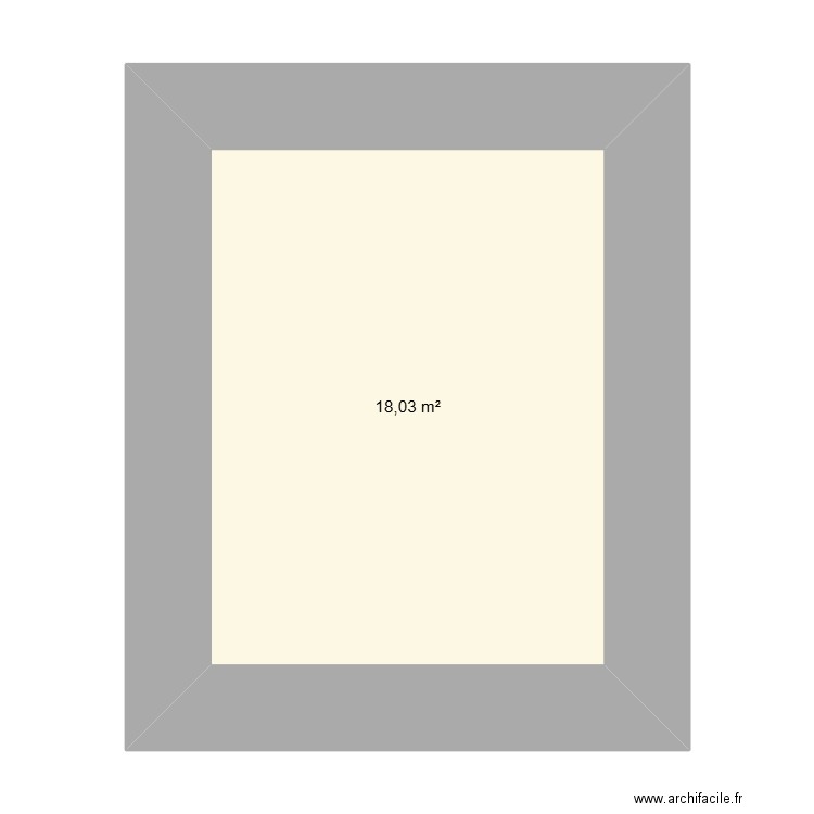 piece rdc. Plan de 1 pièce et 18 m2