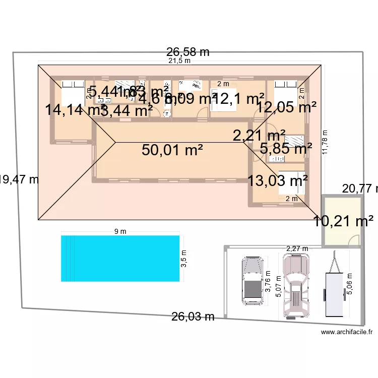 Parcelle Chateaubriand. Plan de 13 et 143 m² Parcelle Chateaubriand. Plan de 13 et 143 m²