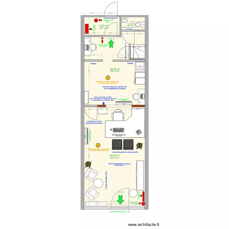 AOV s&eacute;curit&eacute; 2. Plan de 4  et 43 m²