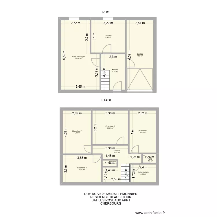 BAT LES ROSEAUX APP1. Plan de 12 pièces et 113 m²