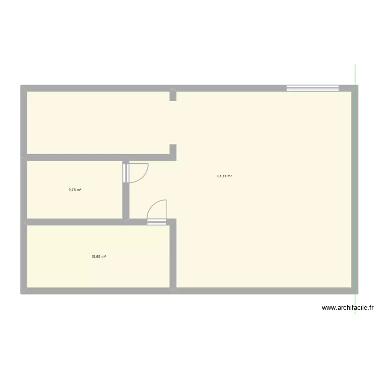 FCA. Plan de 3  et 107 m²
