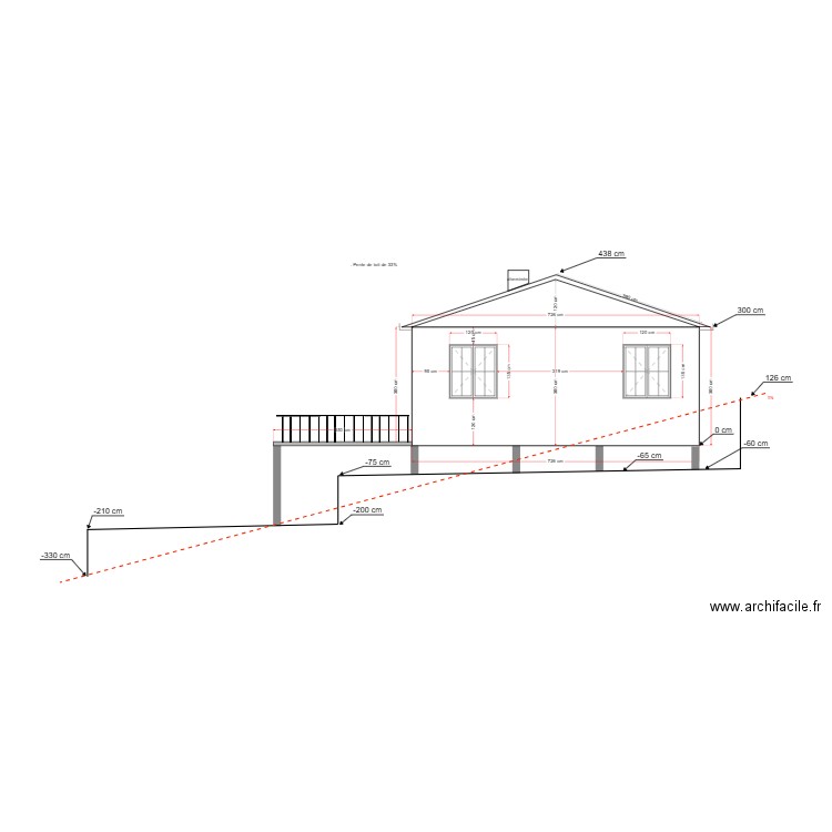 plan facade O. Plan de 0 pièce et 0 m2