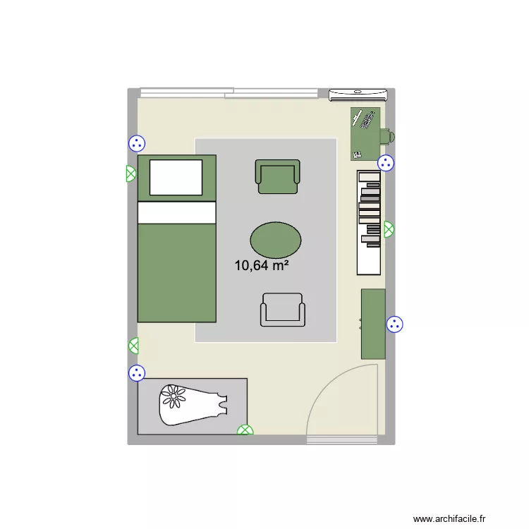 CHBRE BB8. Plan de 1  et 11 m²