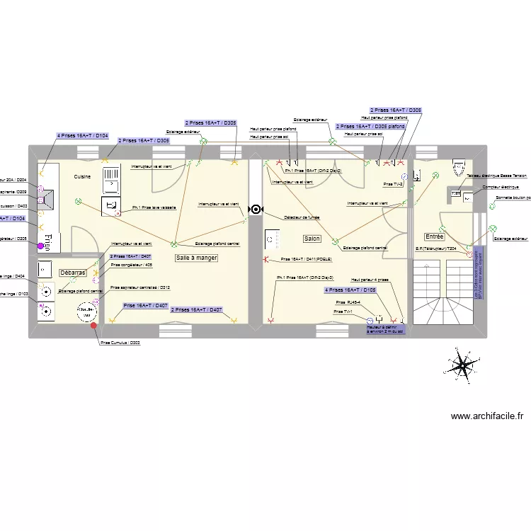 ELEC-PLAN SAINT AUBIN 3. Plan de 17 pièces et 251 m² ELEC-PLAN SAINT AUBIN 3. Plan de 17 pièces et 251 m²