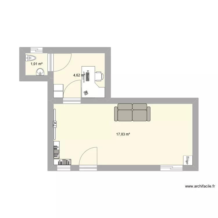 Despacho. Plan de 3 et 23 m² Despacho. Plan de 3 et 23 m²