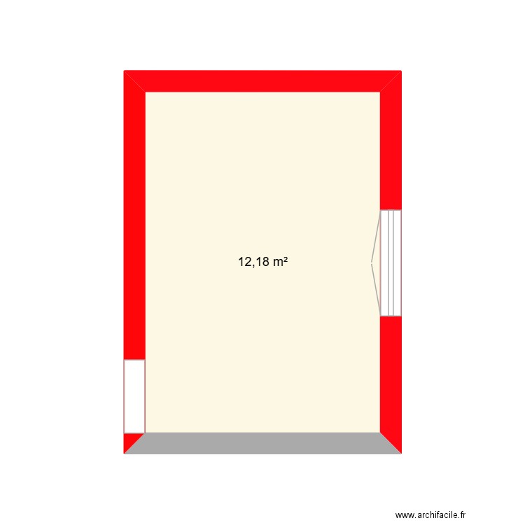 cuisine P. Plan de 1 pièce et 12 m2