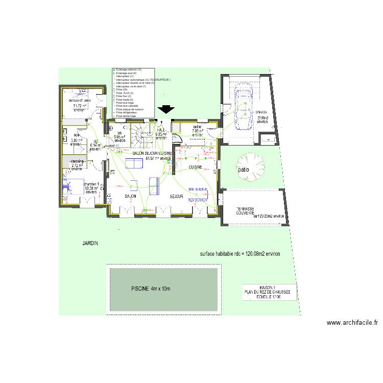 rdc bastide aix. Plan de 0 pièce et 0 m2