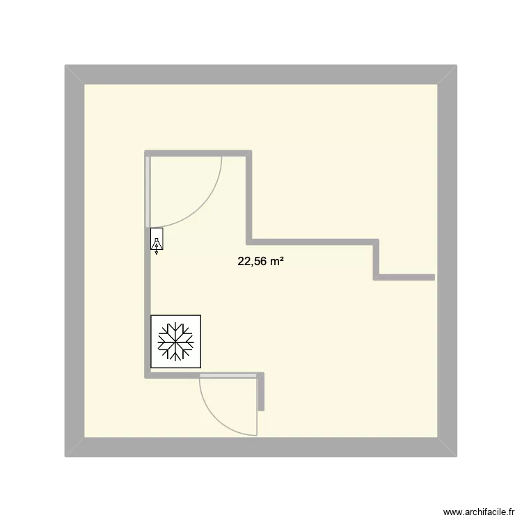 entr&eacute;e 2. Plan de 1  et 23 m²