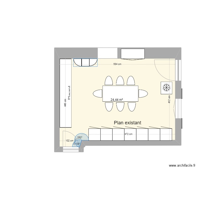 Cuisine de St Pierre 2. Plan de 1 pièce et 24 m2