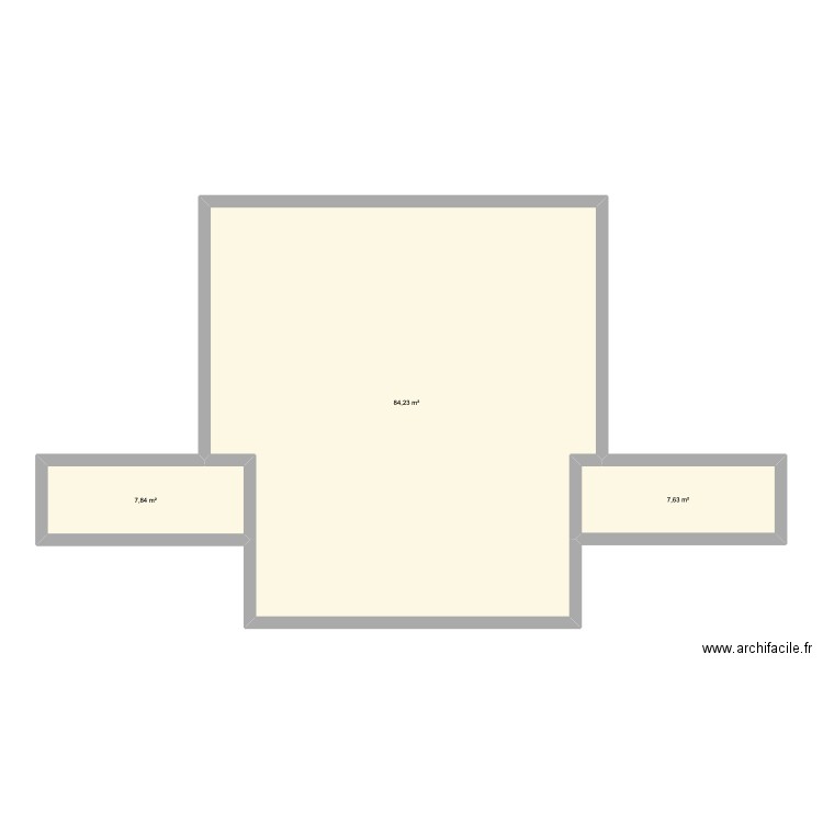 Etage. Plan de 3 pièces et 100 m2