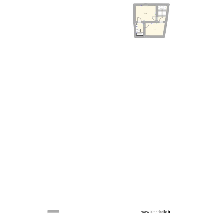 plan Haut. Plan de 4 pièces et 38 m2