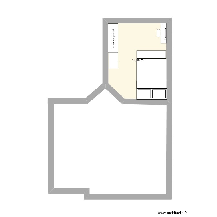 Kkjjjjj. Plan de 1 pièce et 10 m2