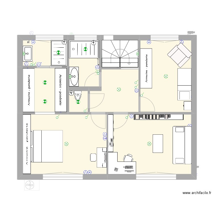 Roumanille Aménagé. Plan de 15 pièces et 104 m2