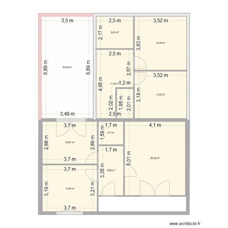 Maison Penne. Plan de 10 pièces et 116 m2