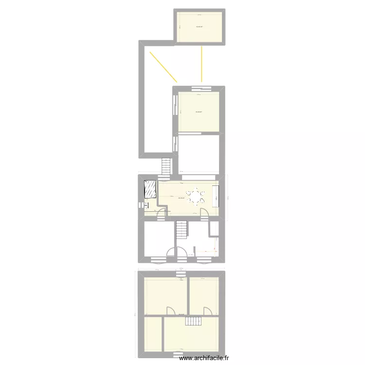niveau 1 et 2. Plan de 4 et 111 m² niveau 1 et 2. Plan de 4 et 111 m²