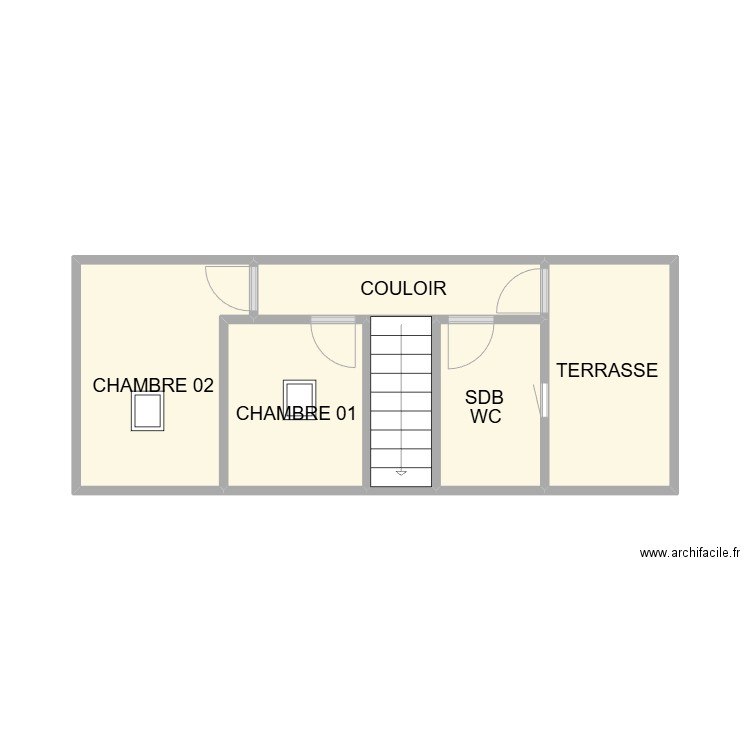 PLAN NIMES ETAGE COUR DROITE AM BON ENFANT. Plan de 6 pièces et 21 m2
