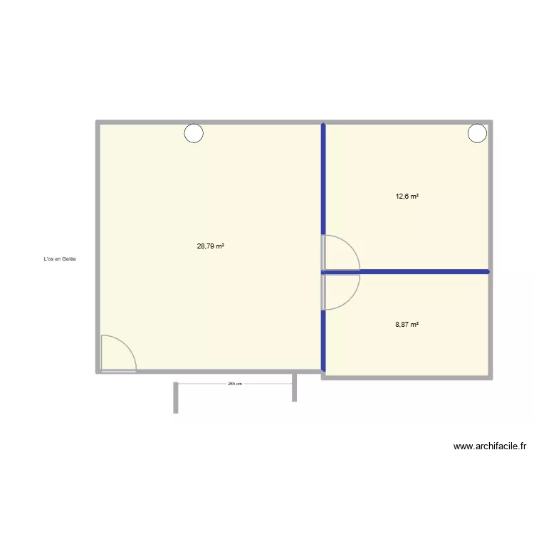 salles de montage travaux. Plan de 3  et 50 m²
