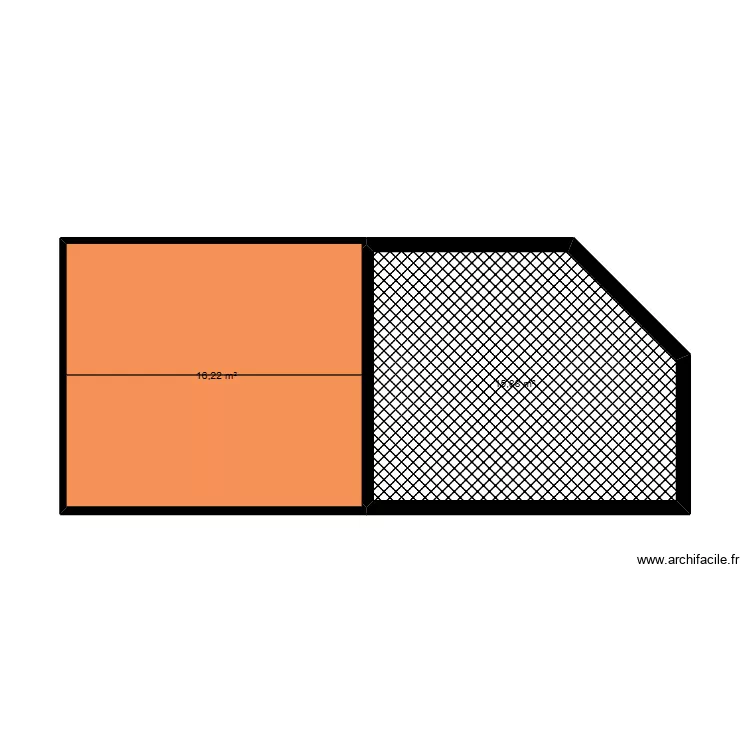 EXPERTISE LOUVIERS. Plan de 2 pièces et 32 m²