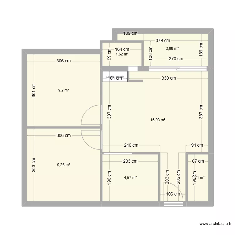 SEVIGNE R+1 EXISTANT. Plan de 7  et 47 m²