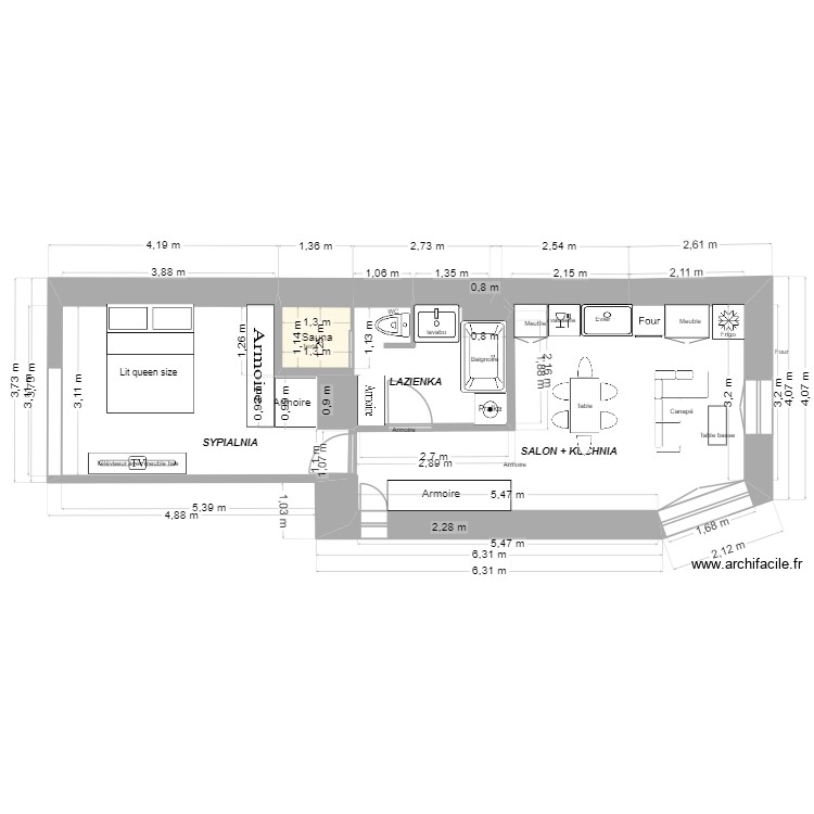 P66_9-cuisine en ligne. Plan de 0 pièce et 0 m2