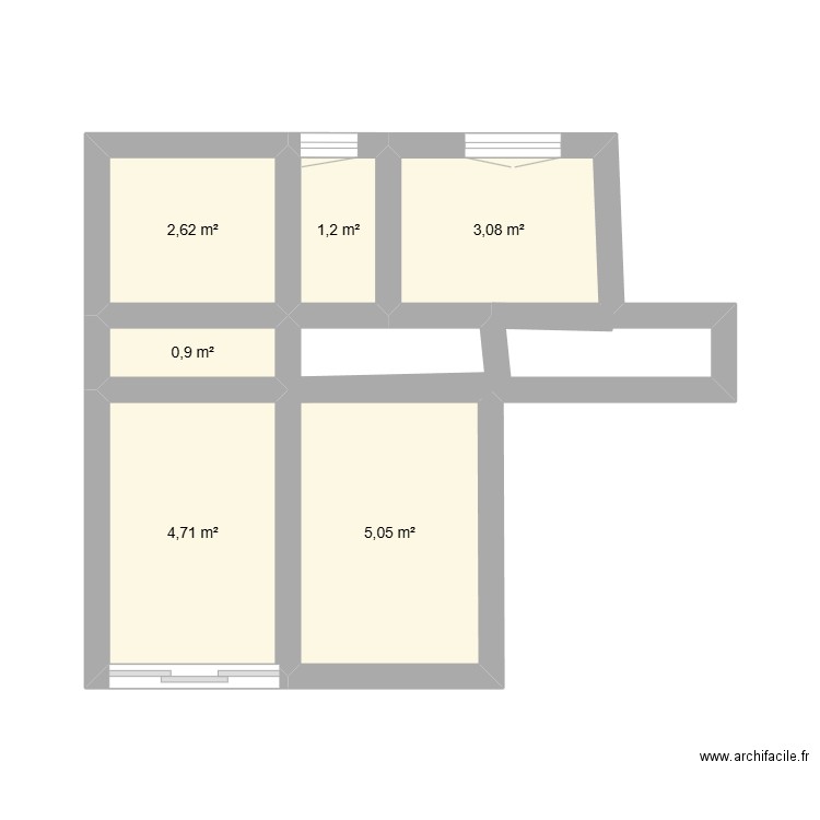 essai. Plan de 6 pièces et 18 m2