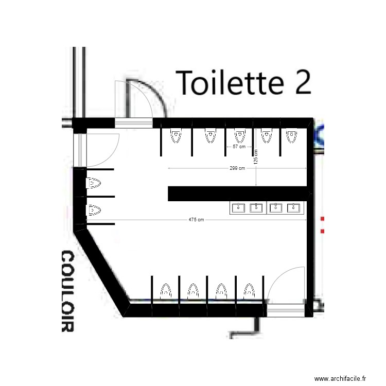 Meynard toilette 2. Plan de 0 pièce et 0 m2