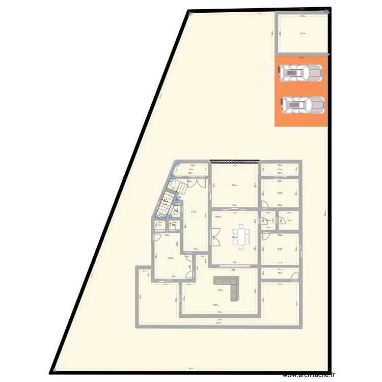 Terrain+Maison update option 4. Plan de 19 Pièces et 1232 m²