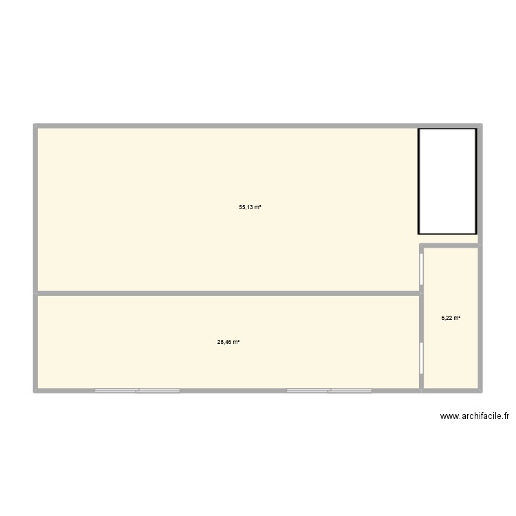 PROJET. Plan de 3 pièces et 90 m2