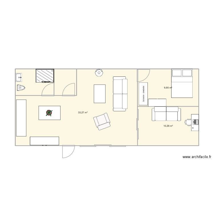 Plan 2. Plan de 4 pièces et 60 m2