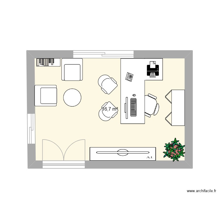 garage ylann g. Plan de 1 pièce et 17 m2